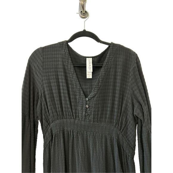 Anthropologie Amadi Alisha Tiered Maxi Dress Long Sleeve Black Women's Small - Picture 3 of 6